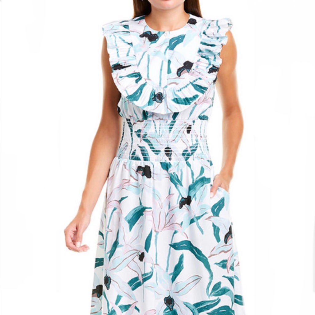 Tory Burch Smocked Printed Dress